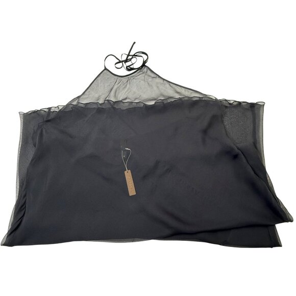 SKIMS Romance Chiffon Halter Silk Slip Dress Onyx 4X - Picture 11 of 11